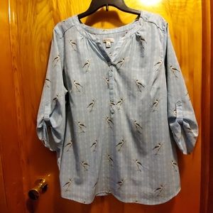 Croft & Barrow bird print top